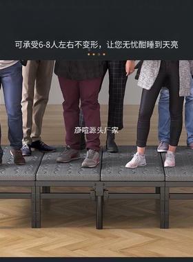 叠床家用双人床耐SWW租屋午出休折午睡简易便携成人铁床结实用单