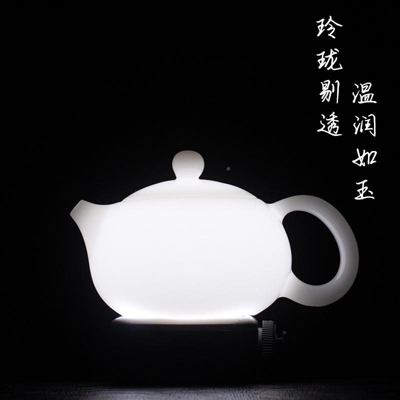 冰玉化瓷西施壶能提种会转纯手工德白羊瓷素SDF044S烧脂玉泡茶壶