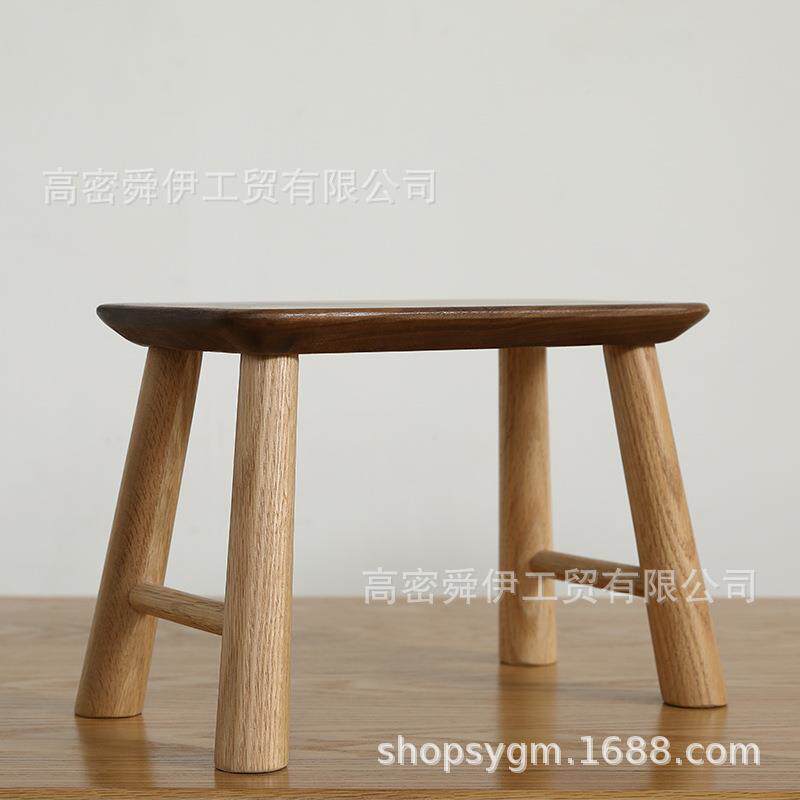 伊工贸全实木童坐木凳黑胡桃宝378宝小儿凳子舜家用简约小板凳防
