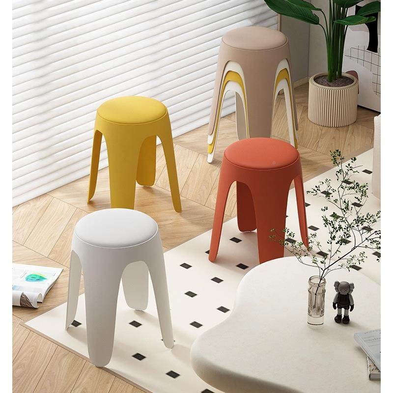 简塑料凳家用加厚圆凳叠餐桌板可凳放久坐VBW舒适休约闲等位椅胶