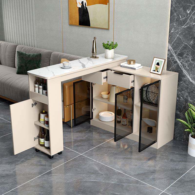 岩吧台桌折Y-884家用客厅酒柜吧台一桌体可叠板厨房吧台开放式置