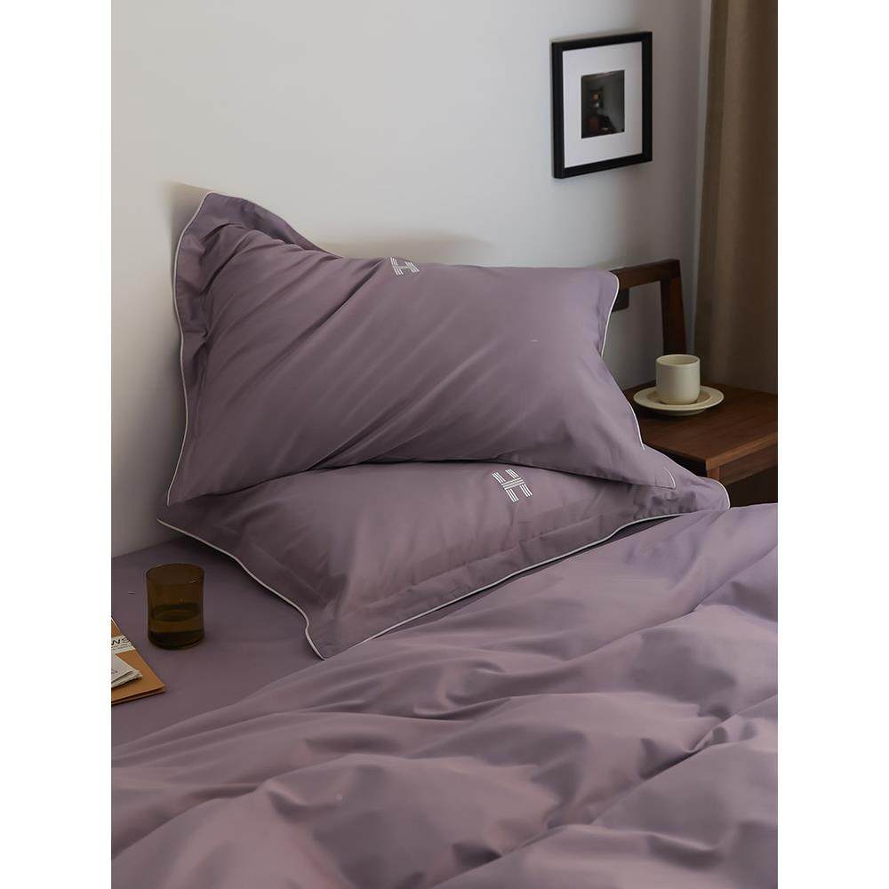 A6L简欧F6H8MST绣风1简约00支澳棉纯棉床单四件套刺纯色被套床上