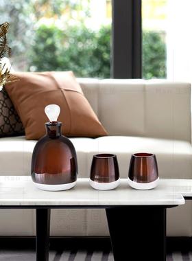 代现简约奢高端玻璃轻琉璃酒具件样板间酒店客摆厅FSB417餐桌茶几