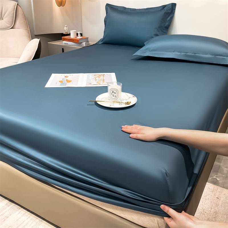 100支长绒棉床笠单件纯棉贡缎席梦思保护套加高全包1.8床罩三件套