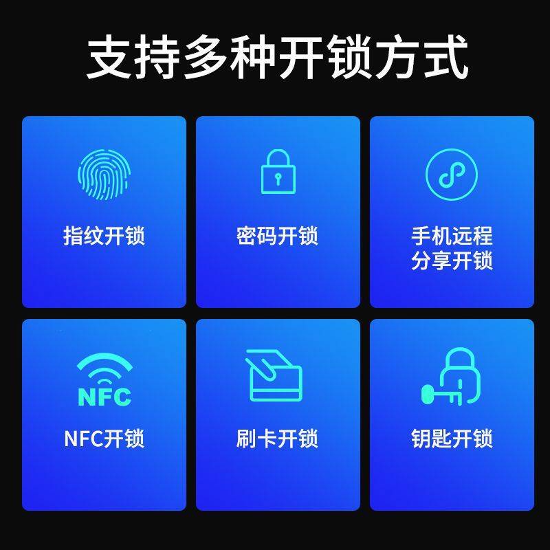 U型锁密码指纹锁玻璃门U形锁室外防水不锈钢店铺办公室电子智能锁