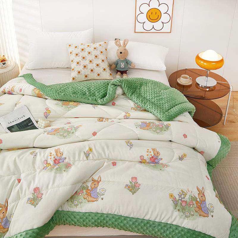 2025新款水播洗棉防豆豆hhGtHnt被冬被直爆款被子被柔芯软螨