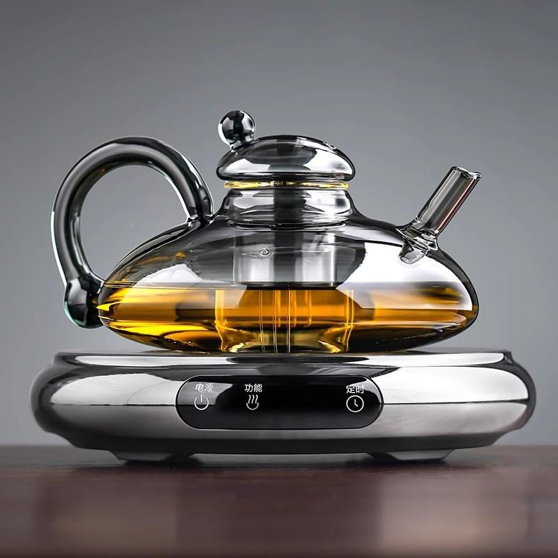 玻璃煮茶壶炉高2025新款泡茶家梁德茗堂鼔用耐温围蒸煮提烧水壶电