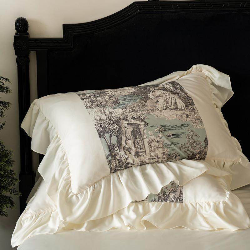 套法式宫复古9868684廷四件花边床被套油画风单