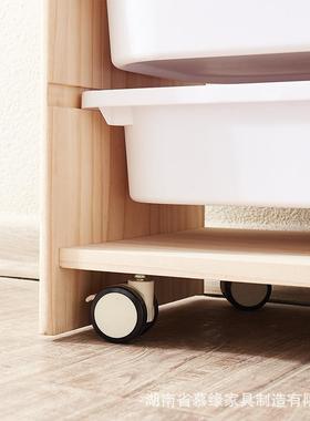 实木童柜书17967架地移动带盒储物幼落儿儿园宝宝绘本架超市玩具