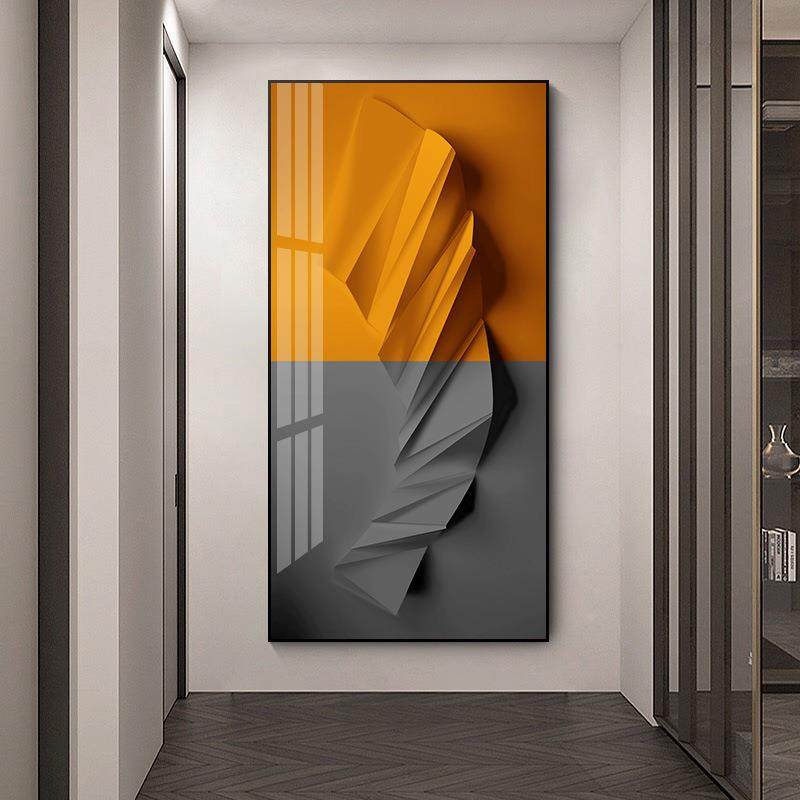 走轻奢户橙色玄关挂画办公室壁画极简廊过入道竖橙色抽象单幅版装,家居饰品,现代装饰画,淘宝优惠券,粉丝福利购,淘宝优惠卷