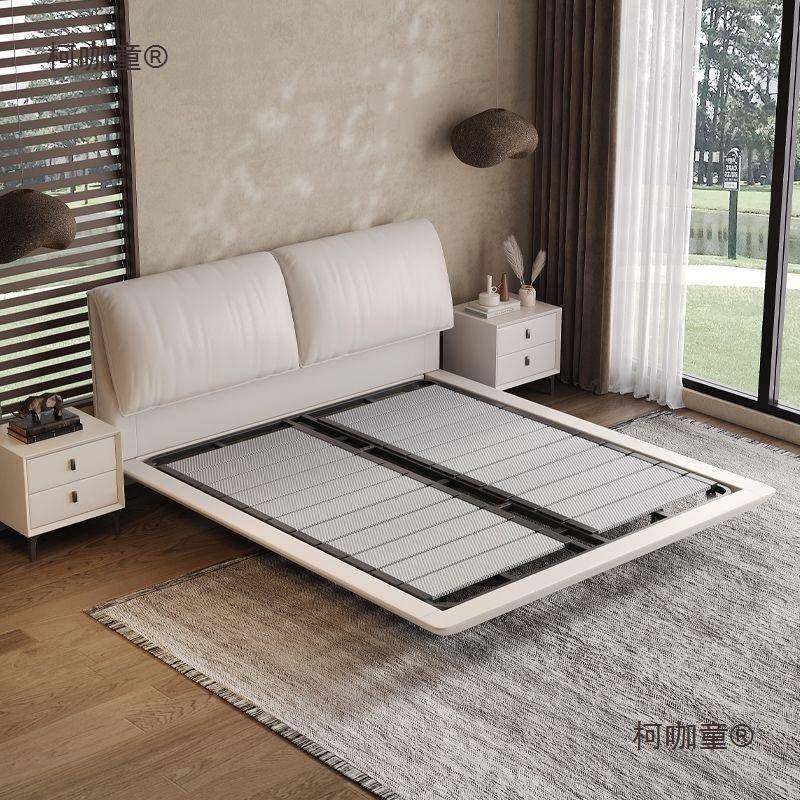 悬浮皮床极简大象耳朵现代简皮艺人主卧室婚床约双床1.EXV8x2太麦