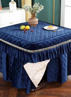 取暖桌电电炉罩正烤火子罩套冬天加绒加桌厚烤火炉被架方形烤9701