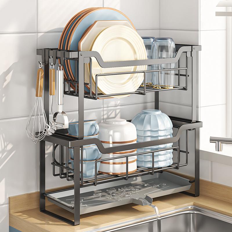 厨碗架沥水架水槽边碗碟餐具收池纳架8035水台窄款双层晾面碗房置