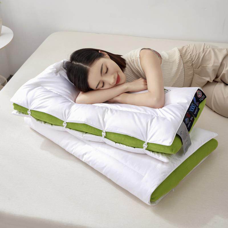 新款冰岛鹅绒丝三维立体护颈乳胶枕芯轻奢助睡眠家用民宿双层枕头