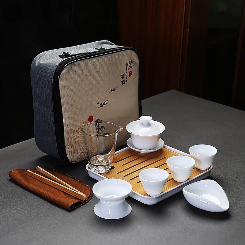茶艺表演学习套装茶具茶盘陶瓷茶壶茶杯茶台家用便携简约户外茶荷