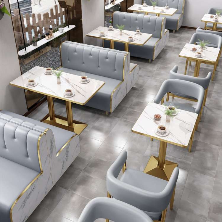 西餐咖啡厅餐饮小吃靠墙双人卡座沙发料理汉堡甜品奶茶店桌椅组合