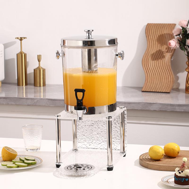 酒店自助餐果汁鼎 透明带龙头冷热两用啤酒奶茶饮料不锈钢果汁鼎