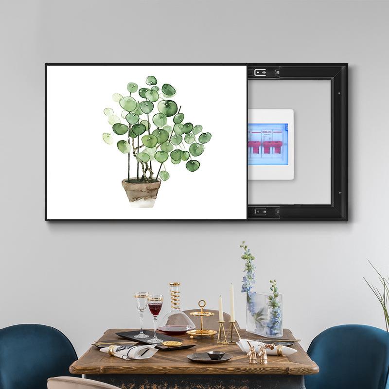 现代简约电表箱装饰画绿植挂画配电箱免打孔总开关电闸箱遮挡壁画
