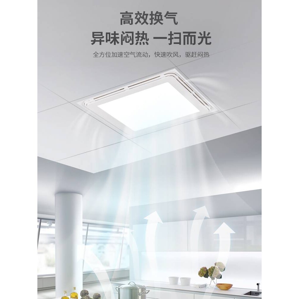 厨房吊顶吸顶灯新款照明换气浴室卫生间led平板灯503P