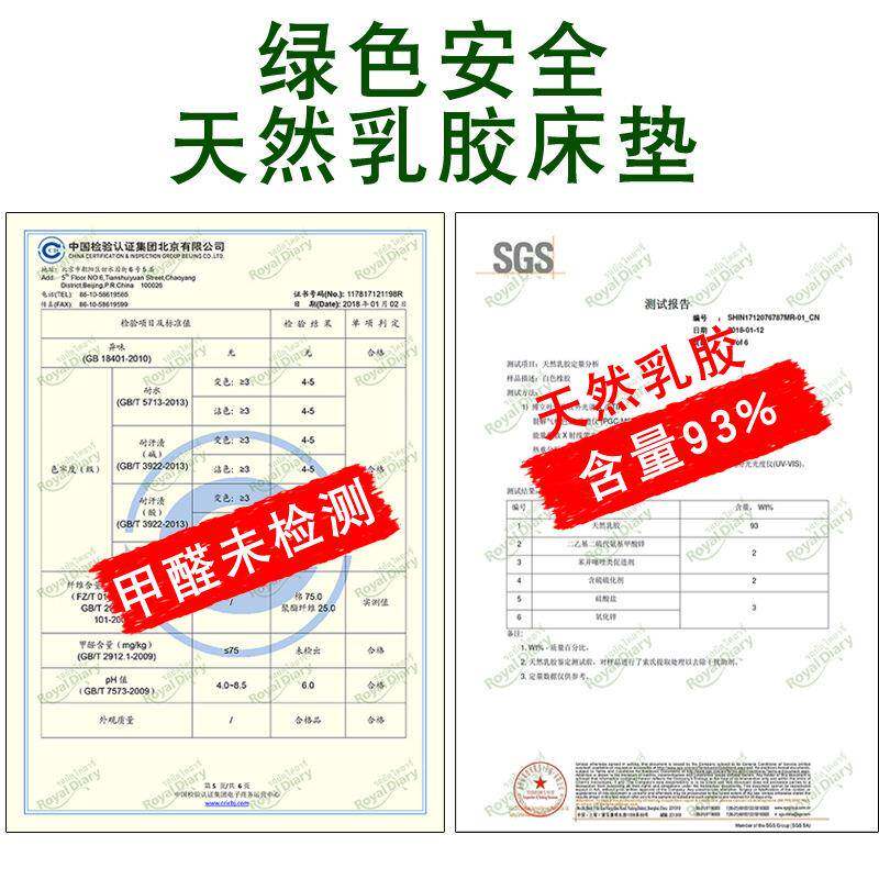 Royal泰国皇家日垫记胶床垫10cm双人床乳胶床5cm榻米厂榻家直TBI