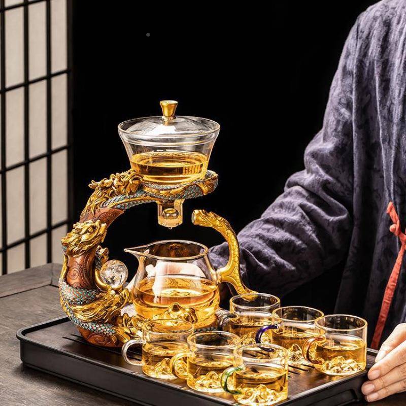 玻璃懒nDhXd3BD自动年茶具套装家用泡茶壶办公室会龙客功夫泡人茶
