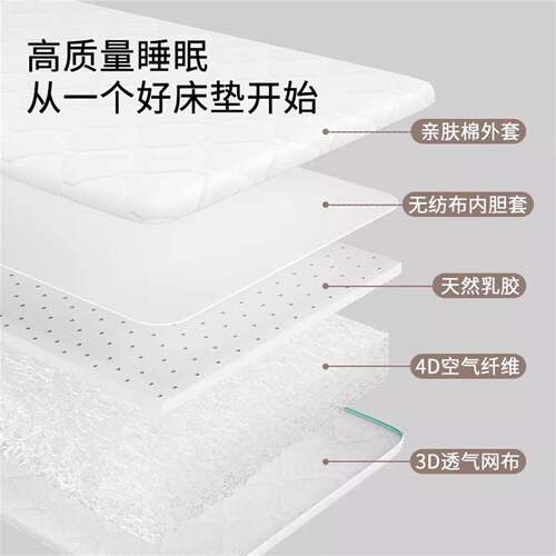 爱奇接4d空气纤维婴儿BB床垫乳胶睡垫宝幼儿TGA园床垫宝拼里床床