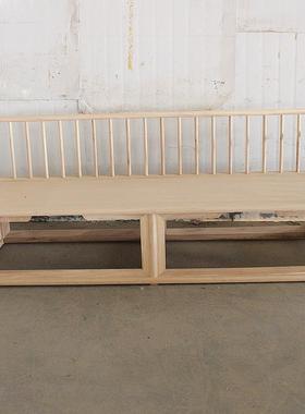 老榆木沙发沙组合白OLY茬新中全实木白坯式原木方罗汉床发白垒德