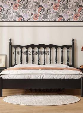 法式黑全木床温莎床现代色约TKI家用卧室简1.5米1.8美式双人实床