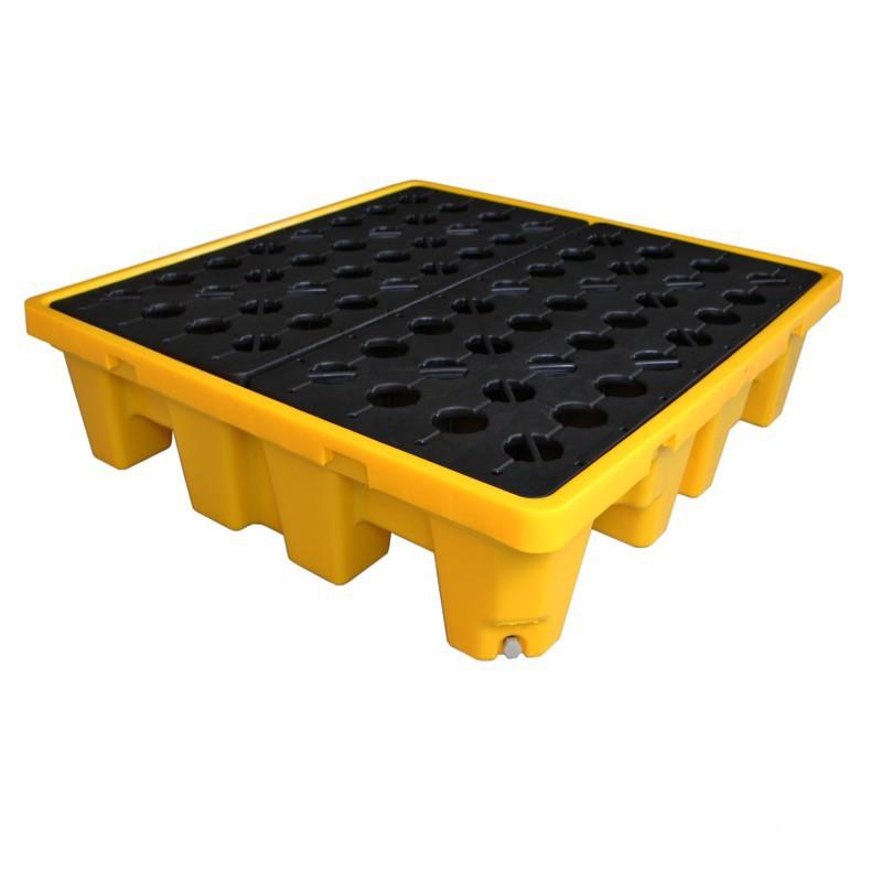 防渗油桶塑料托板盘化工防泄FEX漏盛塑漏胶防漏叉车栈四桶地台板