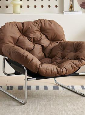 设师客单人208沙发小户型休厅闲沙发椅懒人中古风阳台卧室黑色计