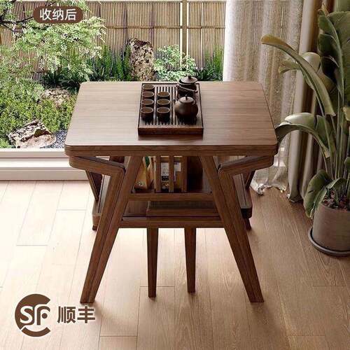 阳台休闲桌椅外新小户PCG型户椅款家庭可折叠阳台茶几全桌实木小