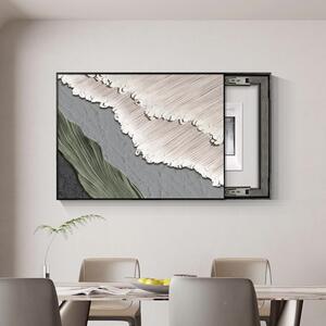 电表箱饰画抽象海浪餐壁厅电配箱遮挡挂画肌涛声依旧理感电装表盒
