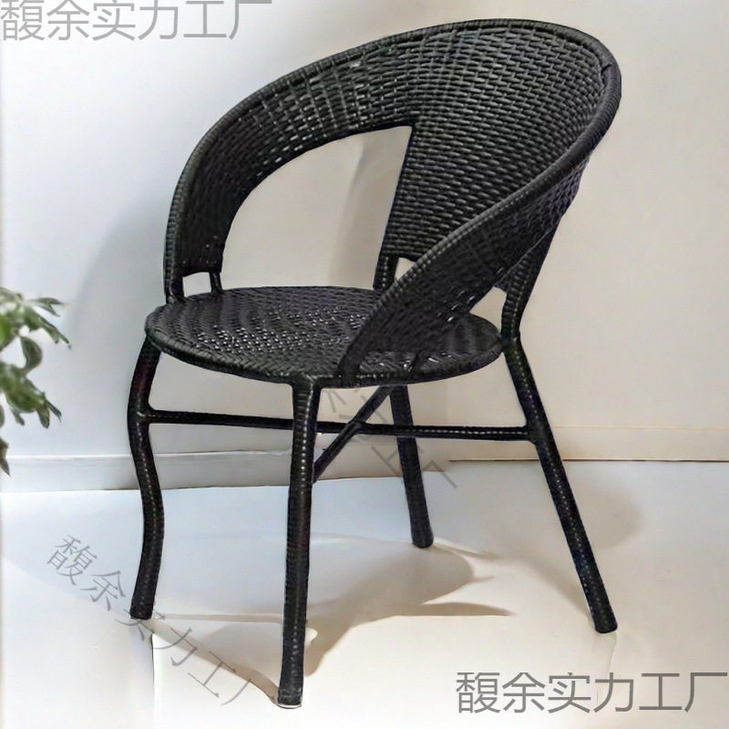 藤椅单人阳台休闲椅子靠背编织家用小户型户外庭院老人腾编茶桌椅