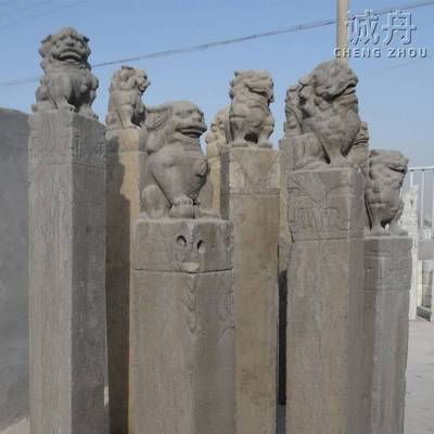 拴马桩石雕青石仿古做旧石狮子貔貅拴马石庭院室内装饰栓马柱摆件