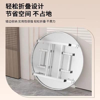 可折市不叠锈钢加厚圆桌家用桌酒席流水席食堂大OBN排餐档夜摆摊