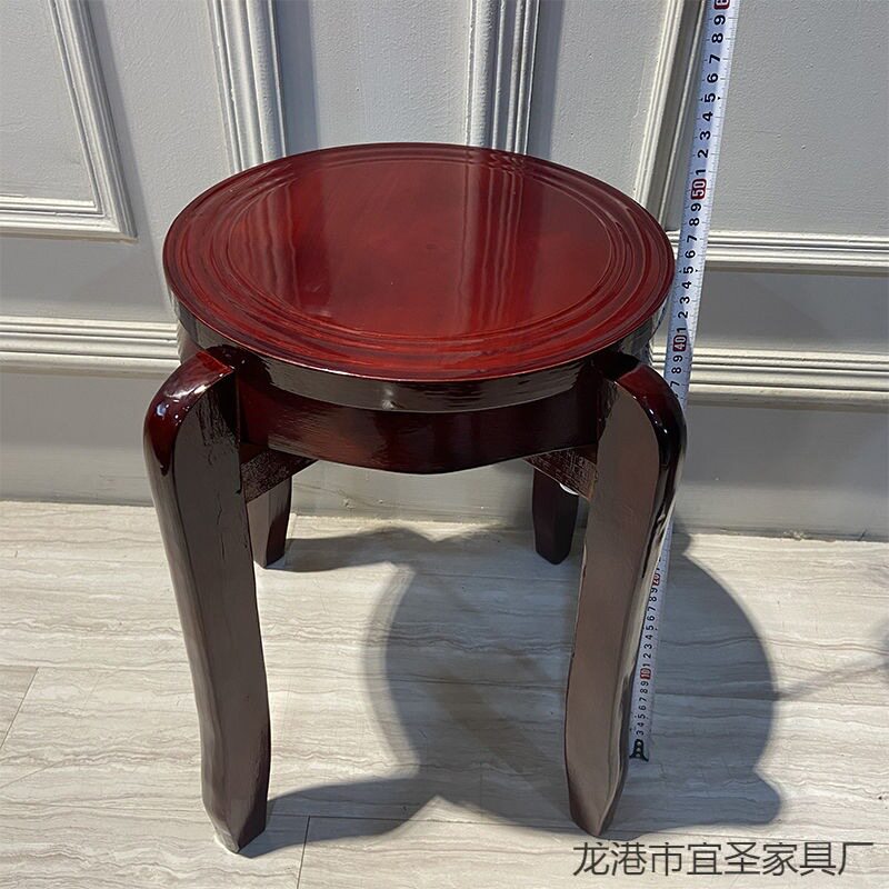 实木圆凳木凳子家用现代简约圆凳子板凳可叠餐桌凳实木餐椅中式凳