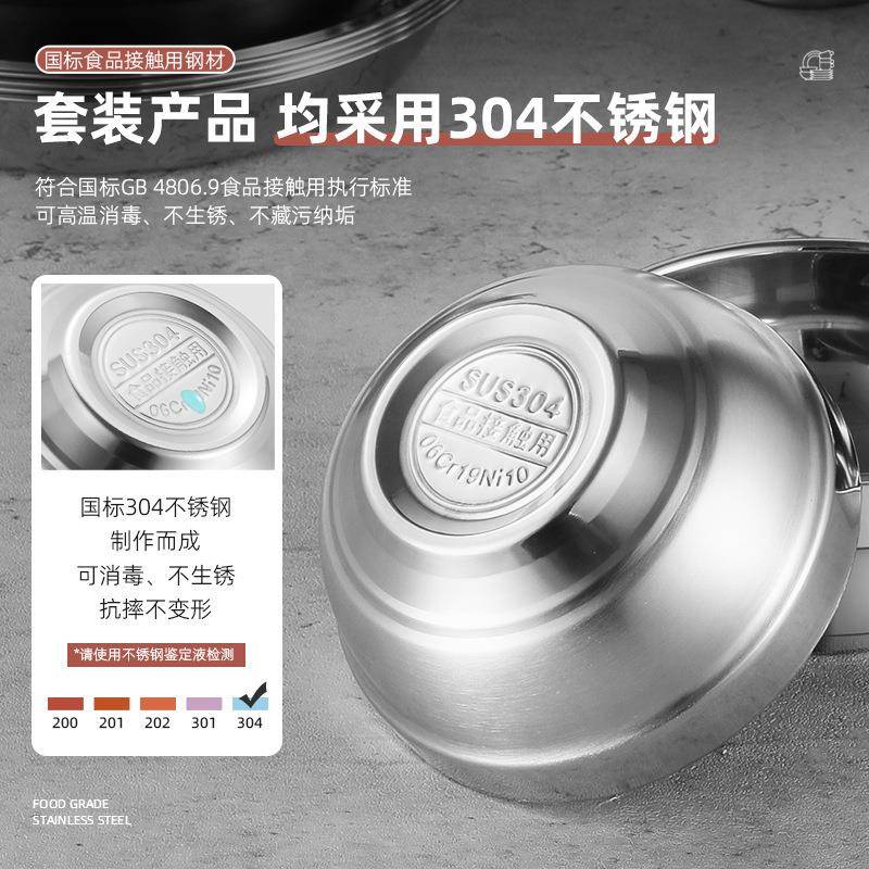 0碟4不锈房钢餐具3碗盘套装便ZkB5f6F携旅行户外露营家用厨碗盘筷