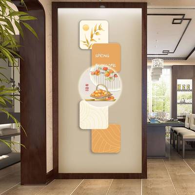 入户玄风关装饰画现简约客厅走过FGe款道挂画代竖版拼接led灯景壁