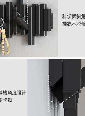实木钢琴键衣架墙壁挂衣钩卧物室玄关入挂户门后ZKV置上免打孔衣