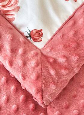 2YJX025豆新款A母婴类级全棉豆绒被芯秋冬加厚单双花被子印直播爆