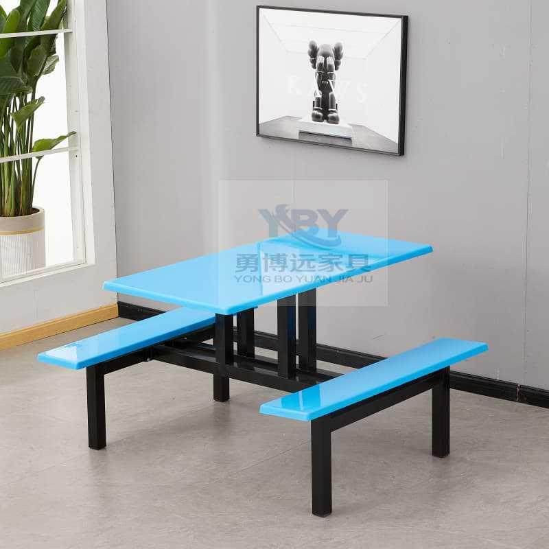 堂校学生员工工学厂工地超市堂连体4人不锈钢XMV饭食餐桌椅户外桌