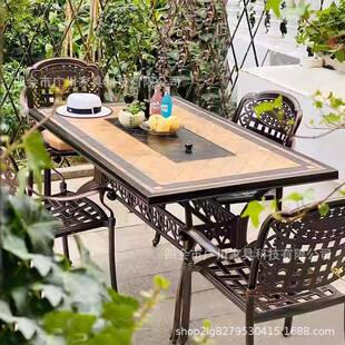 烧烤外桌庭烧院户外天电烤铸铝露台花园T38露铁艺家用摆室外休闲