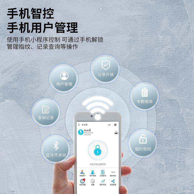 玻璃门指纹锁免开办公室双门密码锁双开门智能单门电子门禁门锁厂