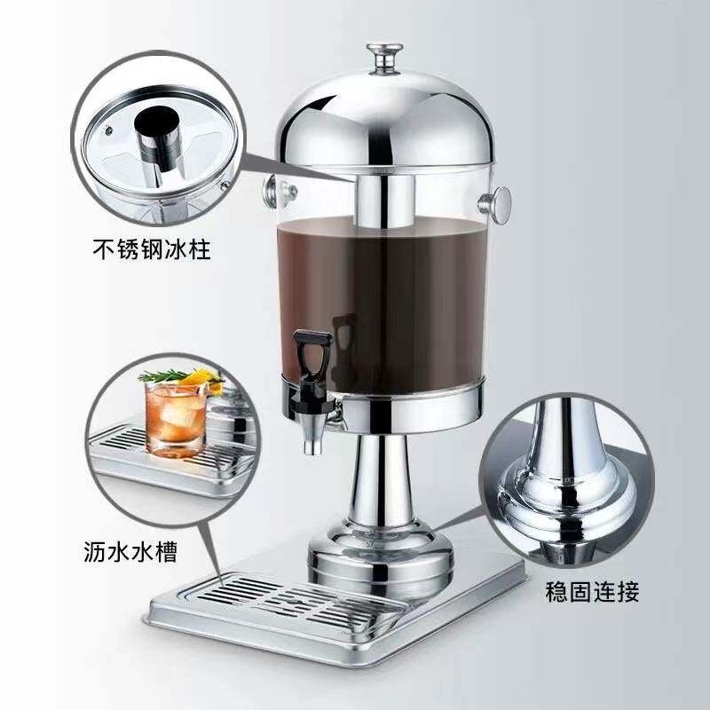 （哇噢）商用自助餐不锈钢加厚果汁鼎单双头制冷饮料机透明冷饮机