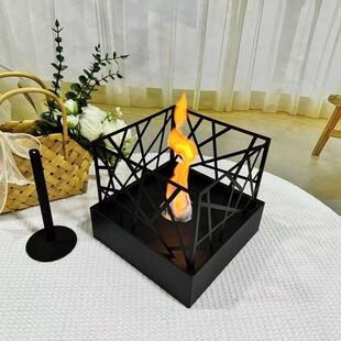 新043款面酒桌精火炉外观装饰品壁炉灯便携户式无烟取暖火厂盆家
