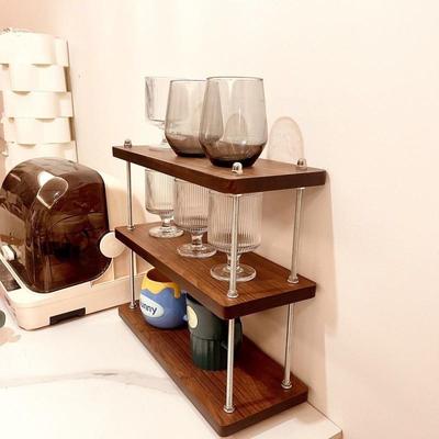 面置物架中古风架子位房架子办公厨桌隔层架工桌LSI收纳小书架茶