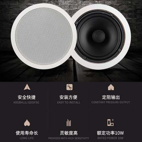 热销ip网络吸顶音箱 ip网络音箱喇叭广播 IP办公室背景音乐广播