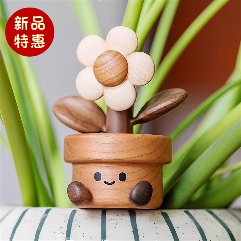 有钱花会动d的香薰摆件解压实木质车载家居扩香治愈送女生朋友礼