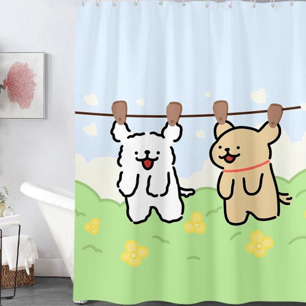 动物卫生间浴帘防水布防霉免打孔浴室门帘窗帘洗澡干湿分离隔断帘,家庭/个人清洁工具,浴帘,淘宝优惠券,粉丝福利购,淘宝优惠卷
