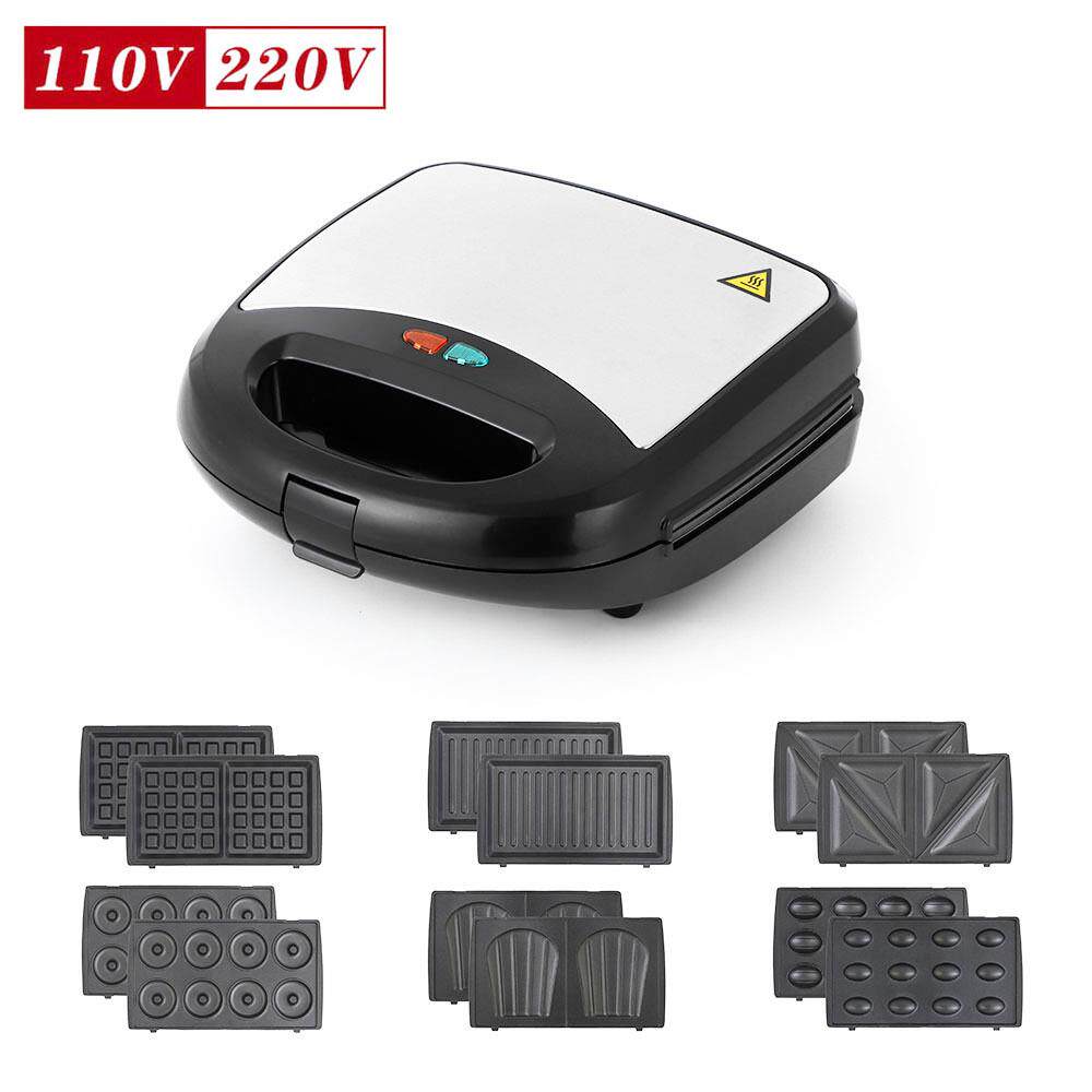 110V三明治机华夫饼机甜甜圈机换盘帕尼尼早餐机坚果机贝壳电饼铛
